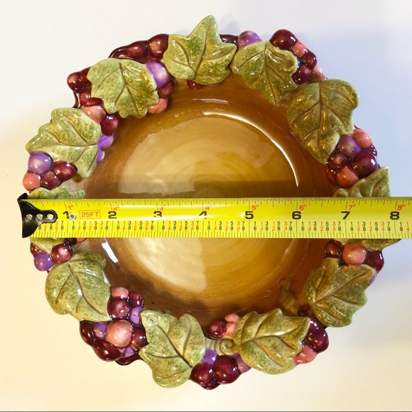 Grasslands Road Dining Grasslands Road Ivy Leaves And Grape Pottery Bowl Poshmark
